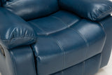 Comfort Pointe Clifton Navy Blue Leather Gel Glider Rocker Recliner Navy Blue