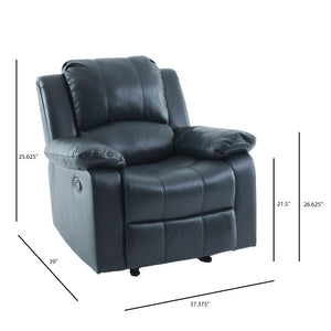 Comfort Pointe Clifton Midnight Blue Leather Gel Glider Rocker Recliner Midnight Blue 8070-14