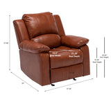 Comfort Pointe Clifton Caramel Leather Gel Glider Rocker Recliner Caramel