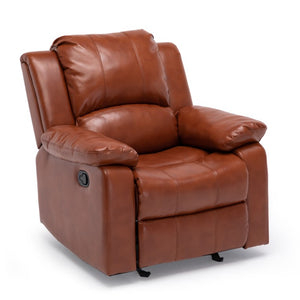 Comfort Pointe Clifton Caramel Leather Gel Glider Rocker Recliner Caramel