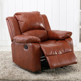 Comfort Pointe Clifton Caramel Leather Gel Glider Rocker Recliner Caramel