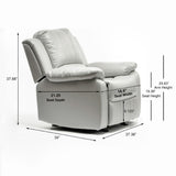 Comfort Pointe Clifton Ivory Leather Gel Glider Rocker Recliner Ivory