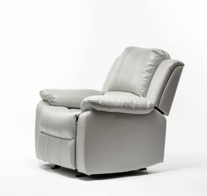 Comfort Pointe Clifton Ivory Leather Gel Glider Rocker Recliner Ivory