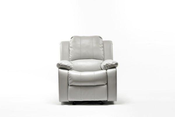 Comfort Pointe Clifton Ivory Leather Gel Glider Rocker Recliner Ivory