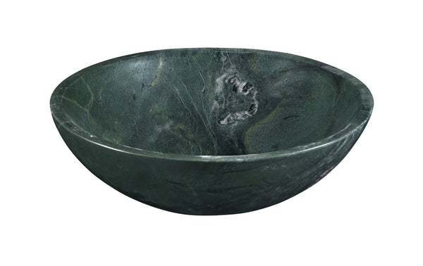 English Elm Green Natural Marble Vessel Sink - Polished Finish, Unique Veining, Elegant Bathroom Upgrade  ⌀15.7" W1696P333279