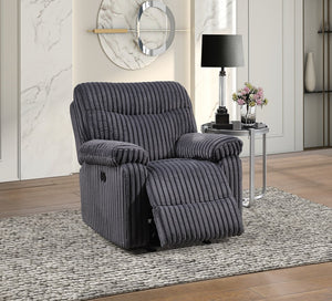 English Elm Comfy Oversized Rocker Recliner with Velvet Upholstery and Chaise Pad Support B078P473036
