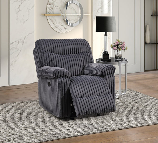English Elm Comfy Oversized Rocker Recliner with Velvet Upholstery and Chaise Pad Support B078P473036