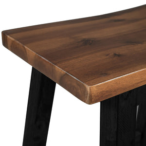 English Elm TOPMAX Rustic 2-Piece Counter Height Wood Stools for Small Spaces, Walnut & Black, Durable 300lb Capacity N717P202397B