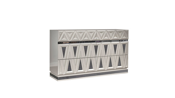 English Elm Lavita 5-Piece Queen Upholstered Bedroom Set With Hydraulic Lift Storage & Led Accents In Grey B009S01786