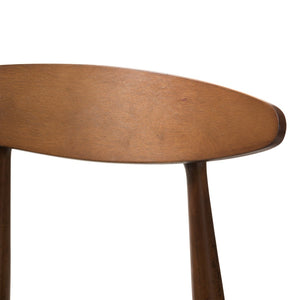 Baxton Studio Baxton Studio Modern Black Faux Leather Counter Stools Set of 2 with Stylish Walnut Finish Design Flora-Black/Walnut-Counter Stool