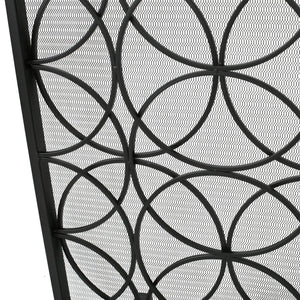 English Elm Fire Screen Handcrafted Iron Geometric Mesh Spark Guard for Modern Living Rooms 61125.00BLK