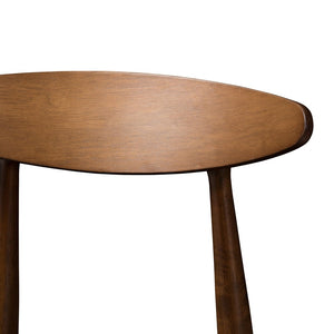 Baxton Studio Baxton Studio Flora Set of 2 Mid-Century Modern Bar Stools in Black Faux Leather & Walnut Finish Flora-Black/Walnut-BS