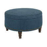 OSP Home Furnishings Augusta storage Ottoman Azure