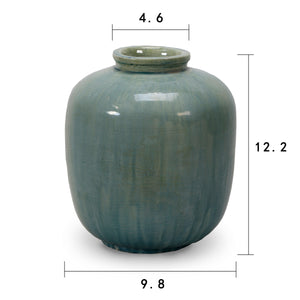Lilys Vintage Style Blue-Green Ceramic Pot 8075-1