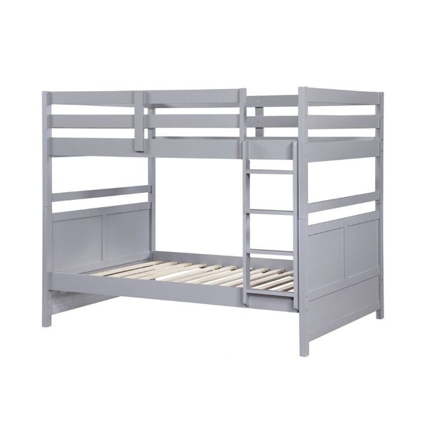 English Elm Bunk Bed Twin Over Solid Wood Frame with Guard Rails for Kids Shared Rooms Gray B011S02319