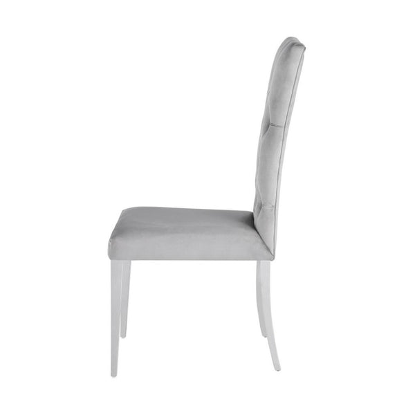 English Elm Set Of 2 Plush Velvet Side Chairs With Chrome Legs - Modern Glam Design For Dining & Accent Spaces B016P227275-GIGA