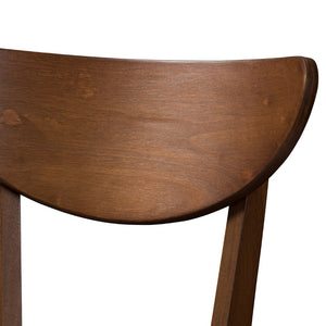 Baxton Studio Baxton Studio Eline Set of 2 Mid-Century Modern Bar Stools in Black Faux Leather & Walnut Finish Leena-Black/Walnut-BS