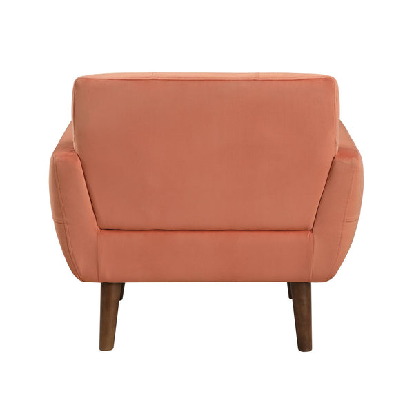English Elm Orange Velvet Tufted Accent Chair with Cushioned Seat and Back, Contemporary Living Room Armchair 34x29x31" B011P283268