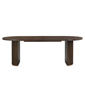 English Elm Christopher Knight Home® - Oval Dining Table Double Pedestal - Rustic Walnut Elegance For Family Gatherings & Entertaining N771P265584T_N771P265585T