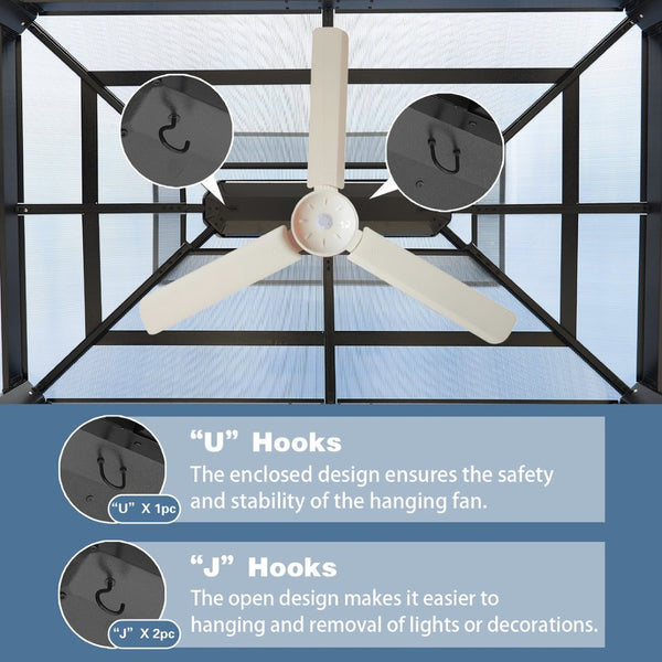 English Elm Outdoor Grill Gazebo 8X5Ft - Stylish Hardtop Bbq Shelter With Uv Protection, Storage Hooks & More! W765P269609-GIGA