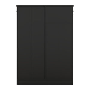 English Elm Multi-functional Entryway Hall Tree with Hooks Bench Drawer Cabinet in Matte Black W1307S00034