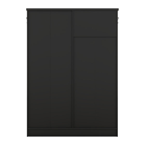 English Elm Multi-functional Entryway Hall Tree with Hooks Bench Drawer Cabinet in Matte Black W1307S00034