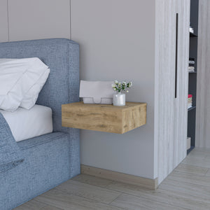 English Elm Vienna Floating Nightstand — Sleek Wall-Mount, Space-Saving Design with Large Top & Deep Drawer B128P176114