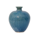 Lilys Blue Vintage Style Blue-Green Ceramic Round Vase-Small Opening 8078-1