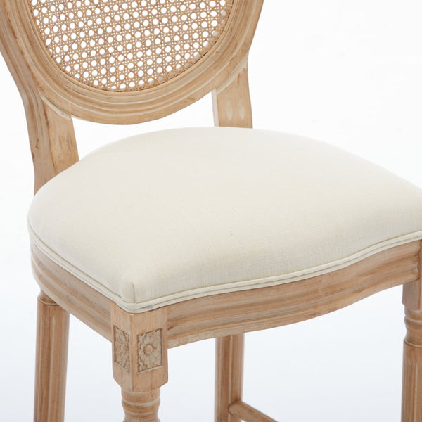 English Elm Solid Wood Bar Stools Set Of 2 – Elegant French Country Design With Upholstered Comfort For Your Bar W1622P221400-GIGA