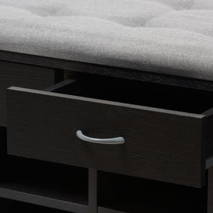 Baxton Studio Baxton Studio Stylish Entryway Bench with Grey Upholstered Seat and Storage for Shoes & Essentials WI5374-Gray