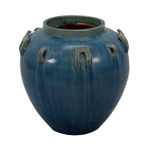 Lilys Vintage Style Blue-Green Ceramic Pot With Six Loop 8079-1