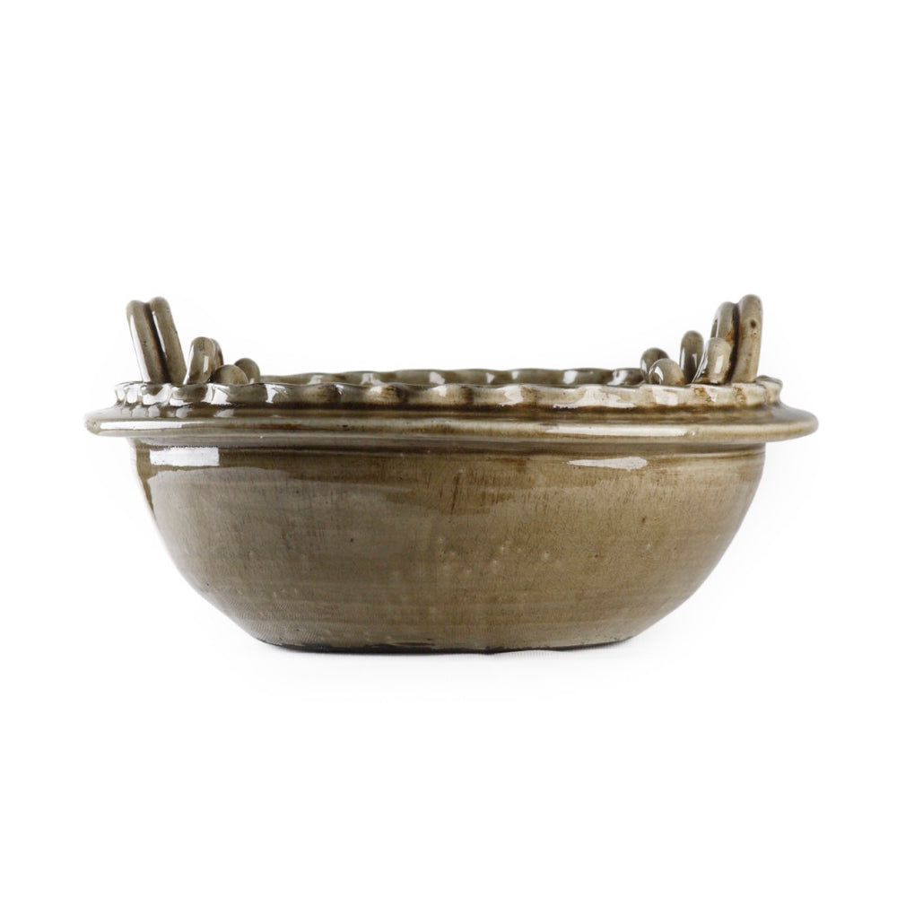 Zentique Distressed Pottery Accent Piece - Rustic Elegance For Home Decor, Stunning Centerpiece & Planter Distressed Grey Ceramic 9147 L Grey