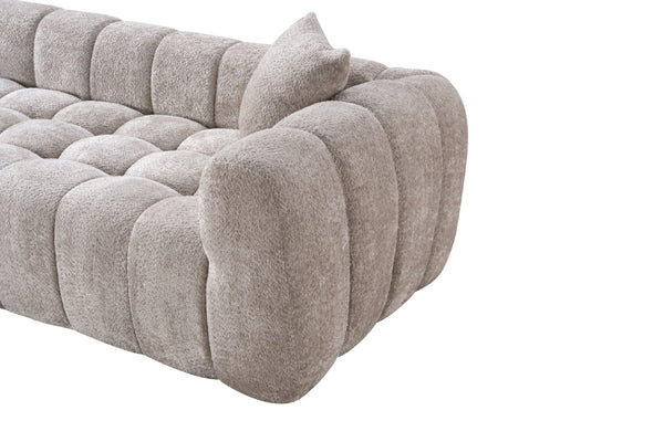 English Elm Marshmallow Cloud Sofa Oversized Boucle Four Seat Channel Tufted Living Room Couch Camel W5515P495927