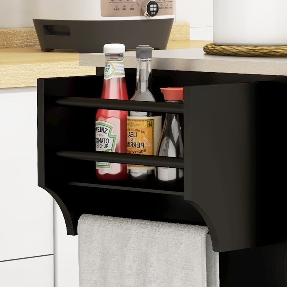 English Elm Homcom Rolling Kitchen Island With Storage, Stainless Steel Top, Spice Rack & Wheels For Easy Mobility W2225P217374