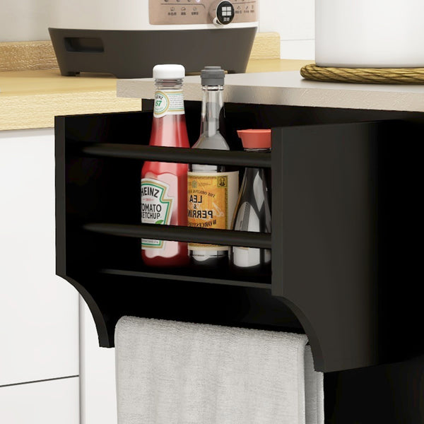 English Elm Homcom Rolling Kitchen Island With Storage, Stainless Steel Top, Spice Rack & Wheels For Easy Mobility W2225P217374