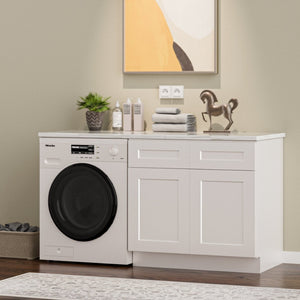 English Elm 33" Solid Wood Shaker Sink Base Cabinet White Two Door Soft Close Kitchen Bath T2950P479082