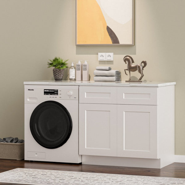 English Elm 33" Solid Wood Shaker Sink Base Cabinet White Two Door Soft Close Kitchen Bath T2950P479082
