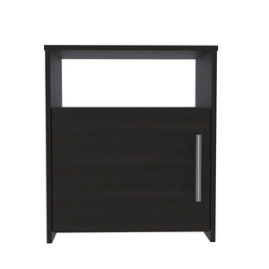 English Elm Nightstand Cuarzz - Modern Black Wengue Finish With Open Shelf & Stylish Cabinet For Bedroom Storage B092122896