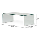 Christopher Knight Home® - Noble House - Pazel Clear 12Mm Tempered Glass Coffee Table