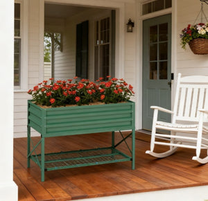 English Elm Self-draining Elevated Fir Wood Planter with Lattice Trellis for Backyard Gardens T3971P422625