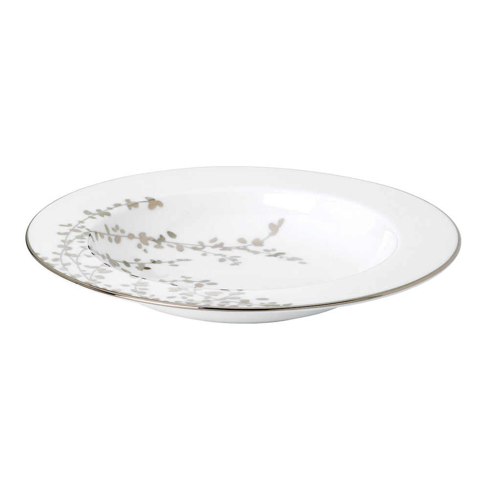 Lenox Gardner Street Platinum Bone China Pasta Bowl with Botanical Rim Foliage Accent 808024