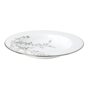 Lenox Gardner Street Platinum Bone China Pasta Bowl with Botanical Rim Foliage Accent 808024