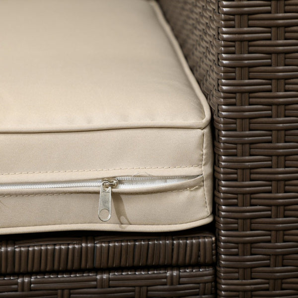 English Elm Wicker Outdoor Loveseat Hand Woven Pe Rattan Patio Couch with Deep Cushioned Seating T3971P446229