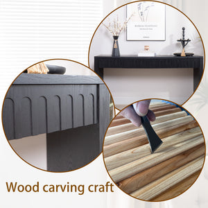 English Elm Modern Black Console Table With 4 Discreet Drawers - Sleek Entryway Storage For Any Space W2729P298159