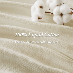 JLA Home Madison Park - Blanket — Luxurious Liquid Cotton Throw, Ultra-Soft, OEKO‑TEX Certified, Breathable, Low-Pill Comfort Ivory BL51N-0734