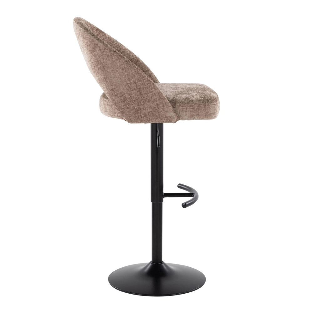 English Elm Adjustable Swivel Barstools Set of 2 Fabric Seat Black Metal Base Kitchen Counter Brown B202S02001
