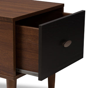 Baxton Studio Baxton Studio Merrick Mid-Century Modern Bench with Cushioned Seat and Hidden Shoe Storage Organizer FP-6789-Gray/Oak/Espresso