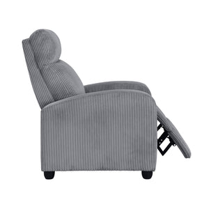 English Elm Modern Parsons Push Back Recliner Chair in Soft Corduroy Fabric — Sleek Comfortable Living Room Lounger with Solid Wood Frame and Easy Recline Mechanism Dark Gray 30 L x 27 W x 21.5 H B011P395855