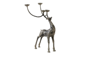 Lilys Bronze Holiday Reindeer Candle Holder With Silver Inlay 8082