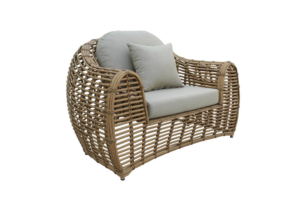 VIG Furniture Sandra Outdoor Beige Wicker Sofa Set With Tempered Glass Tables, Water-Repellent Cushions, Ready-To-Use VGATRASF-227-SET-ET